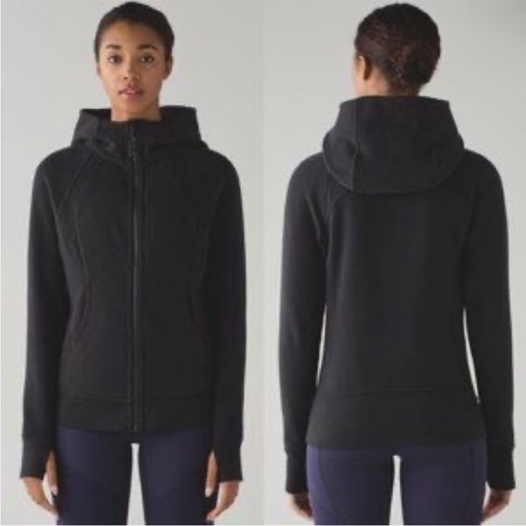 lululemon athletica Tops - Lululemon Scuba Hoodie Women’s 12 *Light Cotton Fleece - Black Full Zip